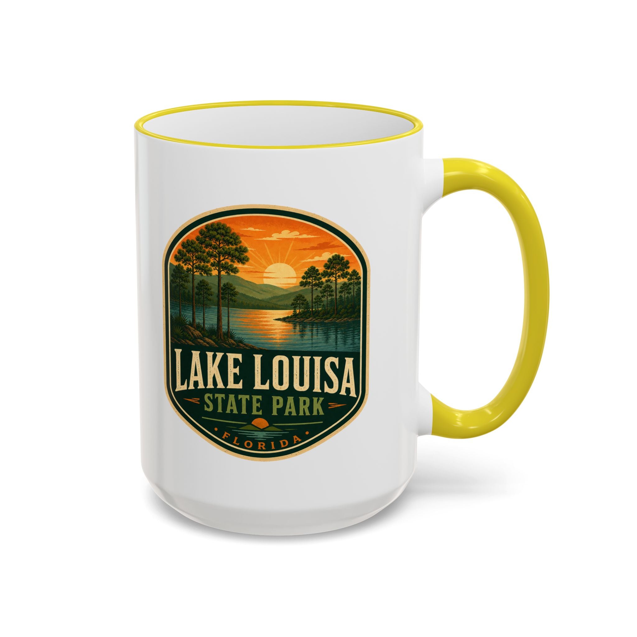 Lake Louisa Sunset Mug — Accent Rim & Handle 11oz/15oz