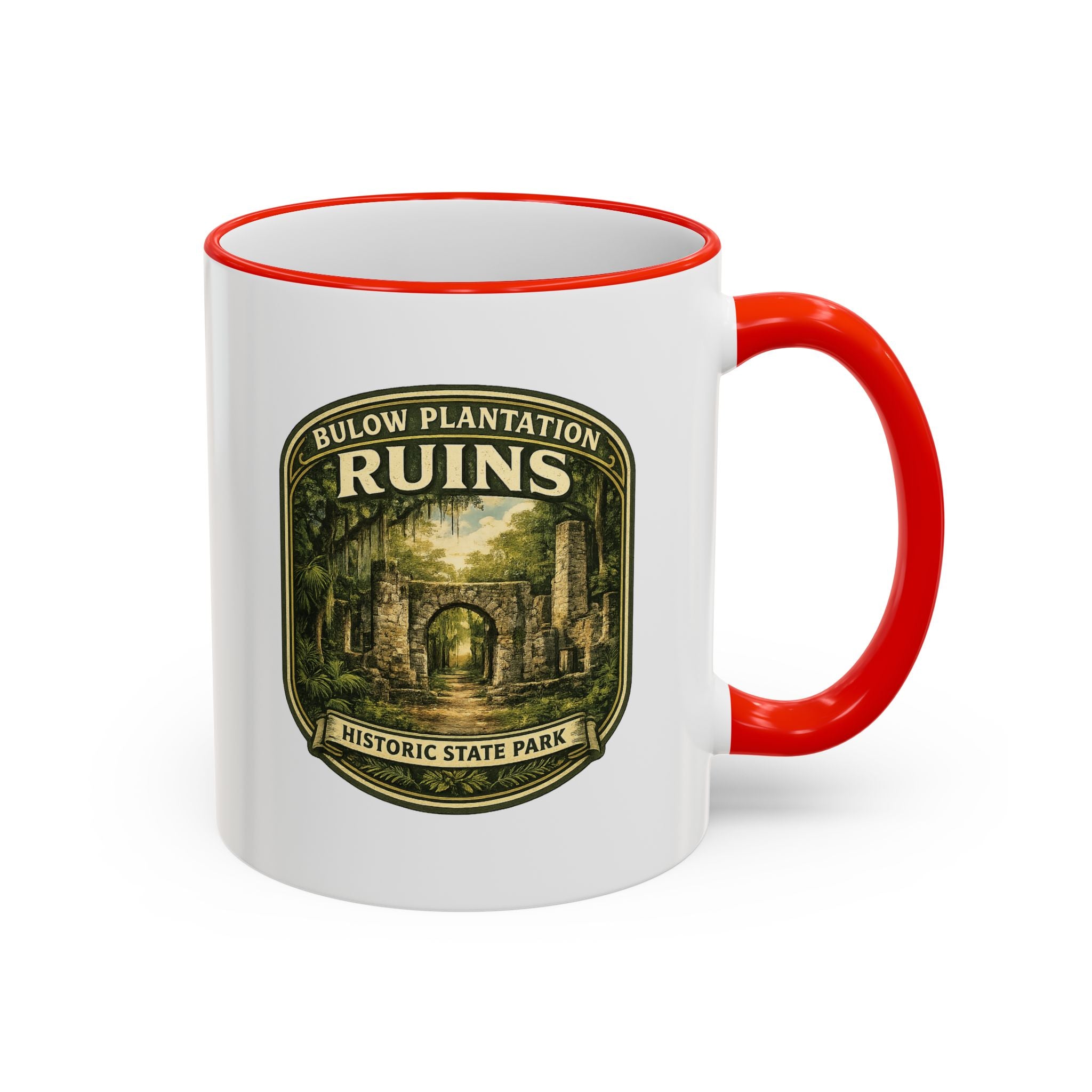 Bulow Ruins Vintage Mug — Accent Rim & Handle 11oz/15oz