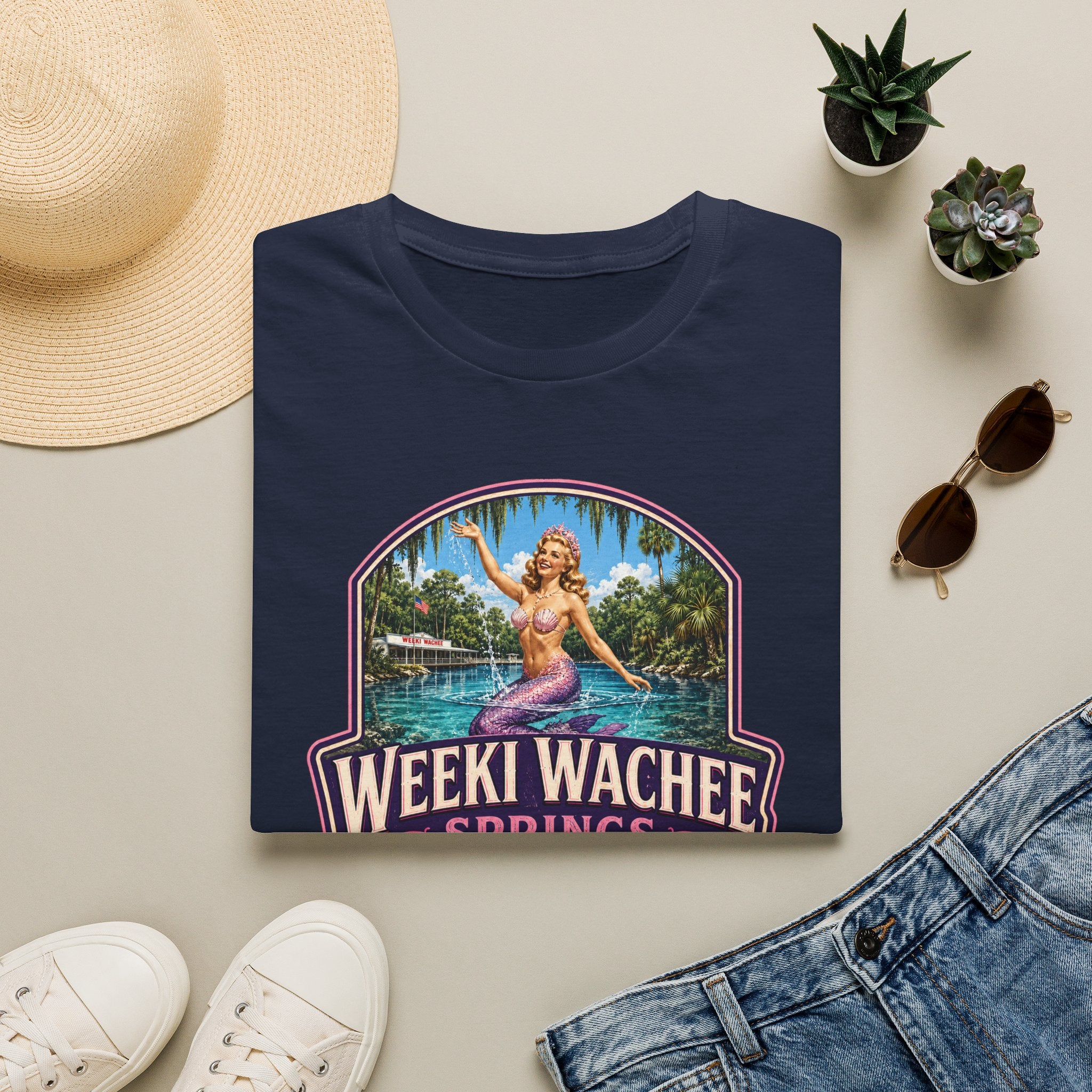 Weeki Wachee Springs — Retro Tee Pink