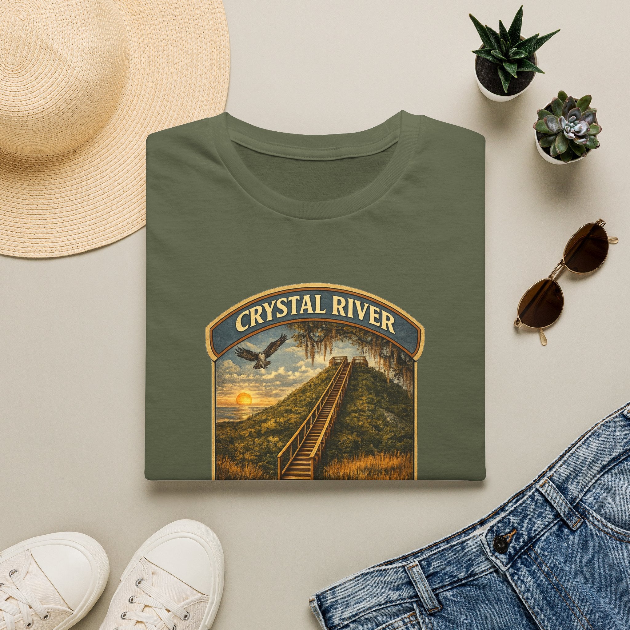 Crystal River Archaeological- Retro Tee