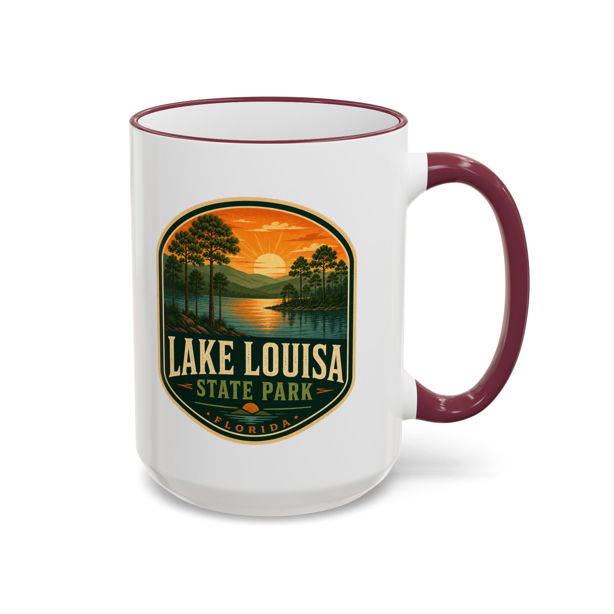 Lake Louisa Sunset Mug — Accent Rim & Handle 11oz/15oz