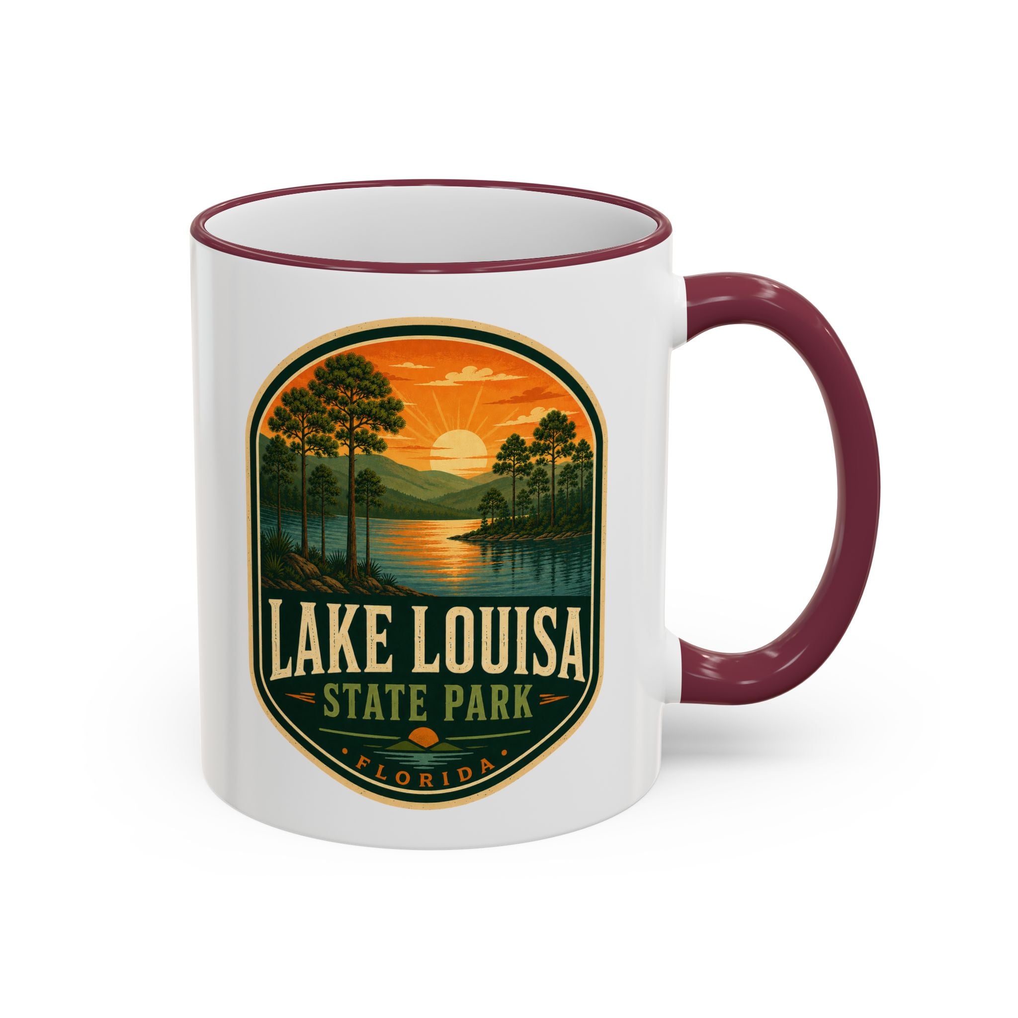 Lake Louisa Sunset Mug — Accent Rim & Handle 11oz/15oz