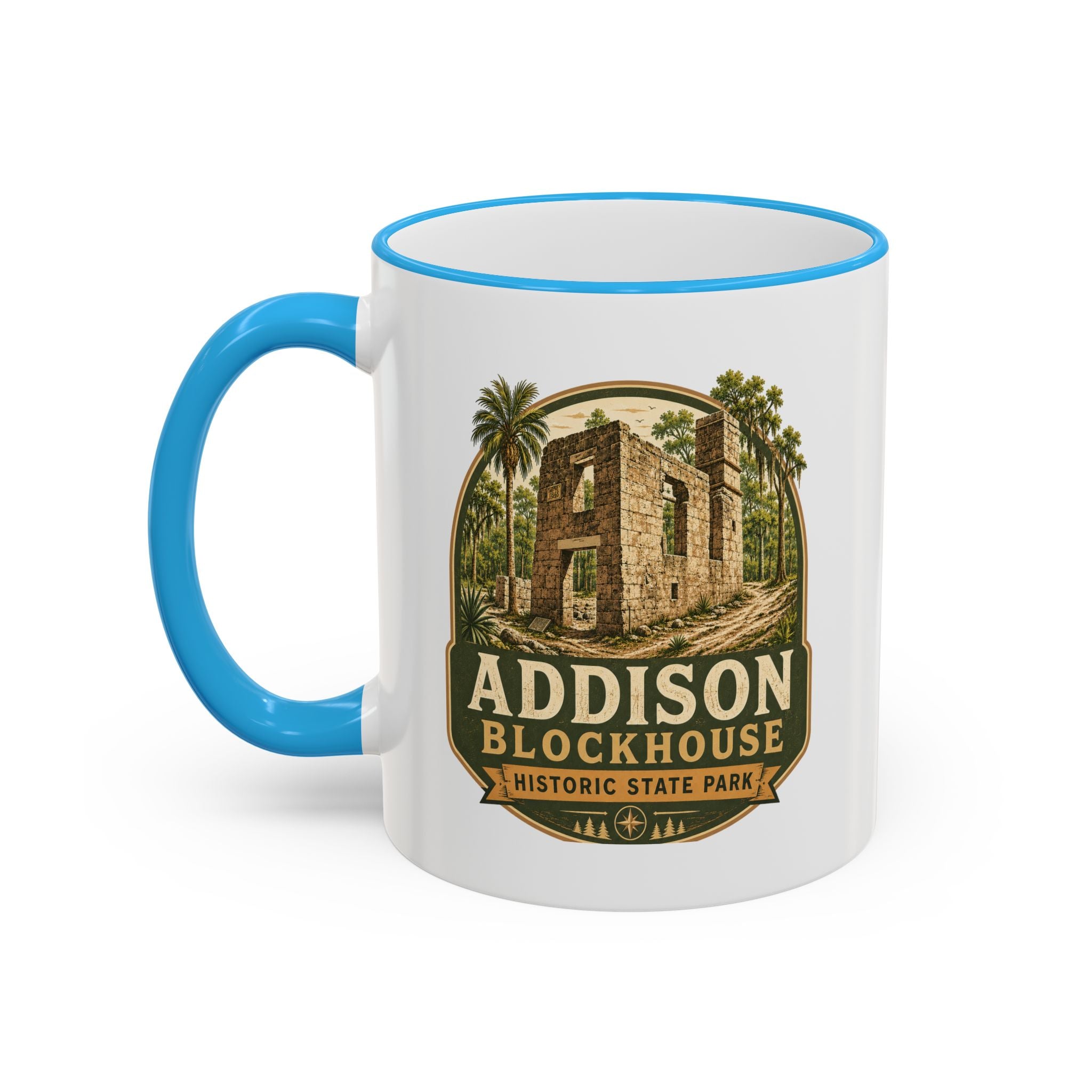 Addison Blockhouse Vintage Mug — Accent Rim & Handle 11oz/15oz