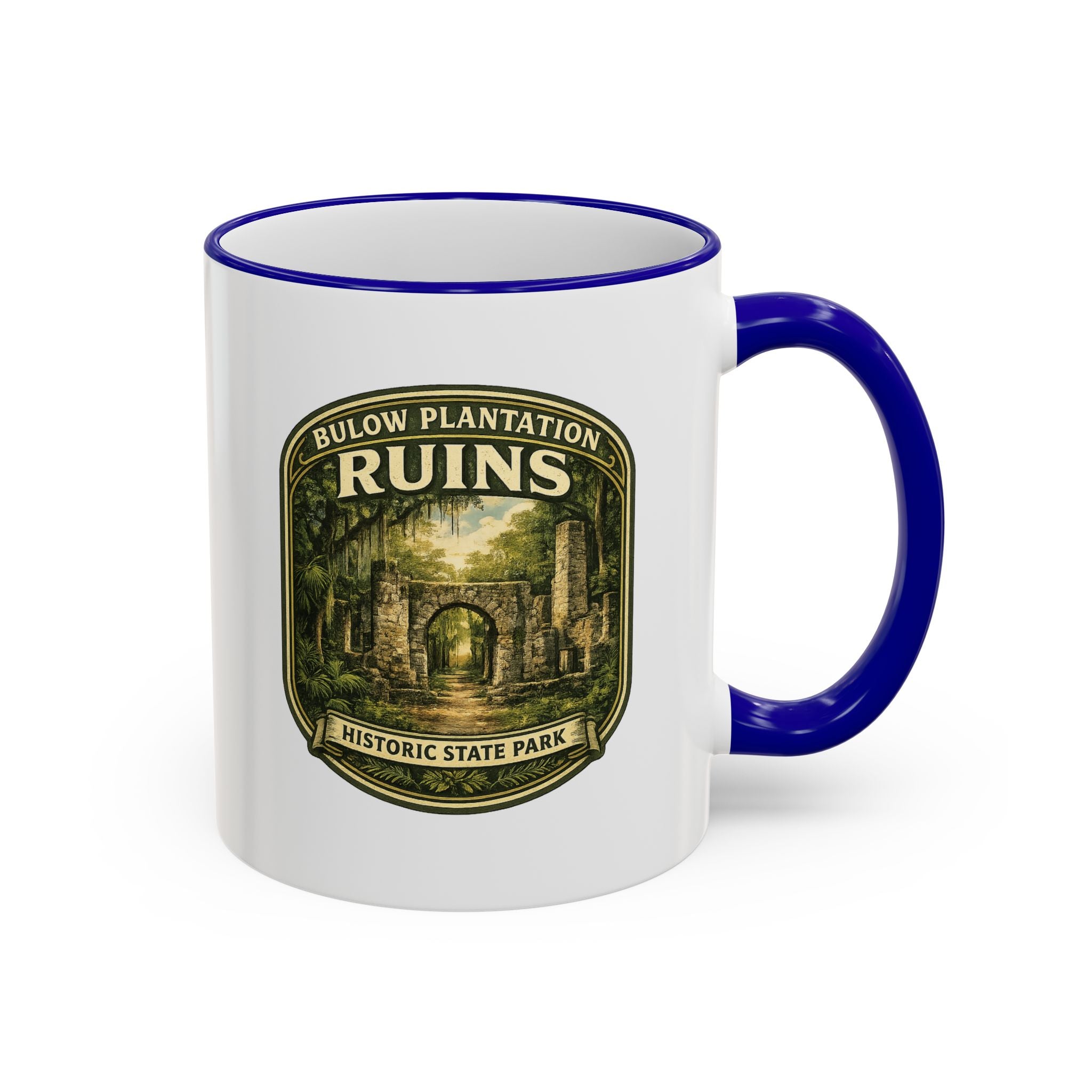Bulow Ruins Vintage Mug — Accent Rim & Handle 11oz/15oz