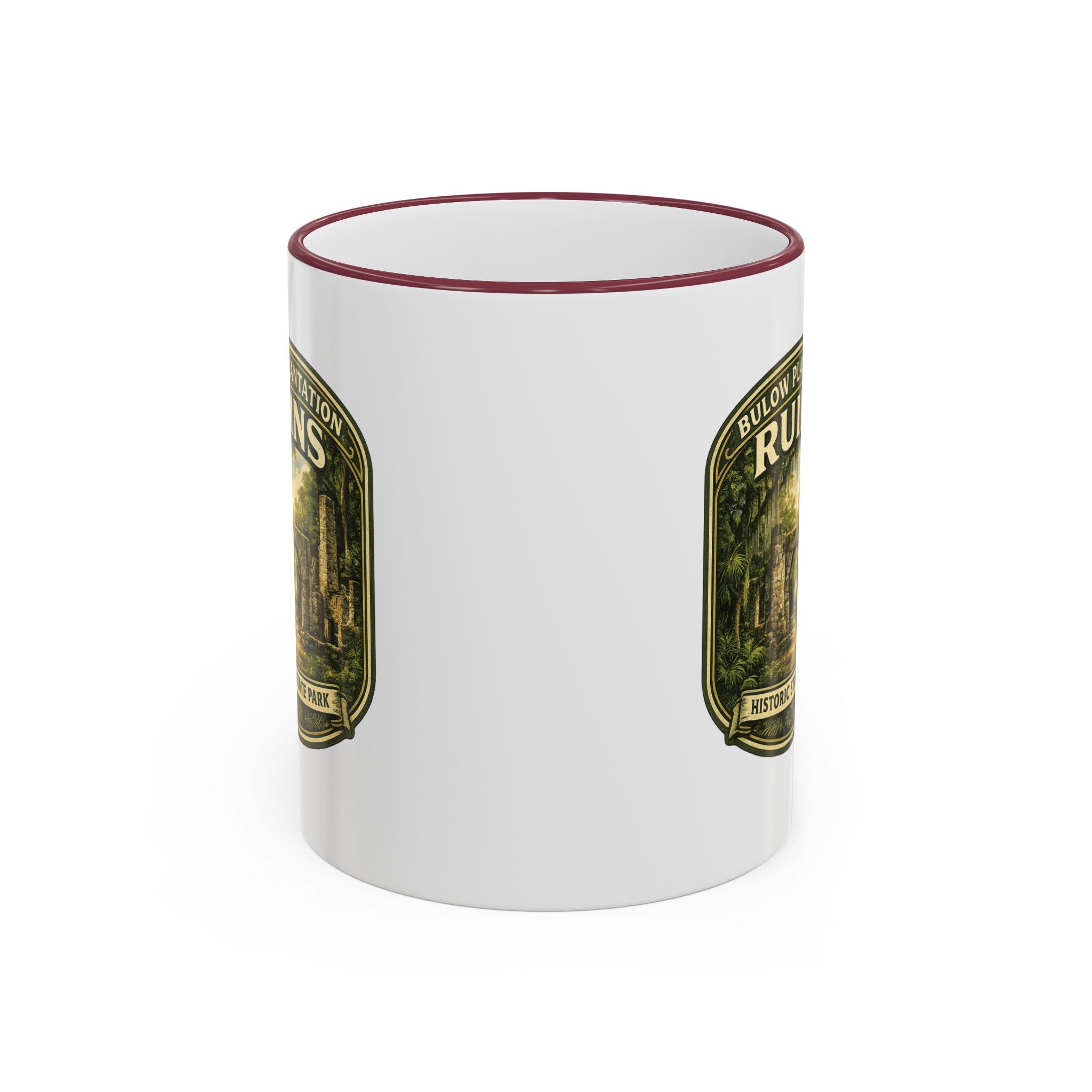 Bulow Ruins Vintage Mug — Accent Rim & Handle 11oz/15oz