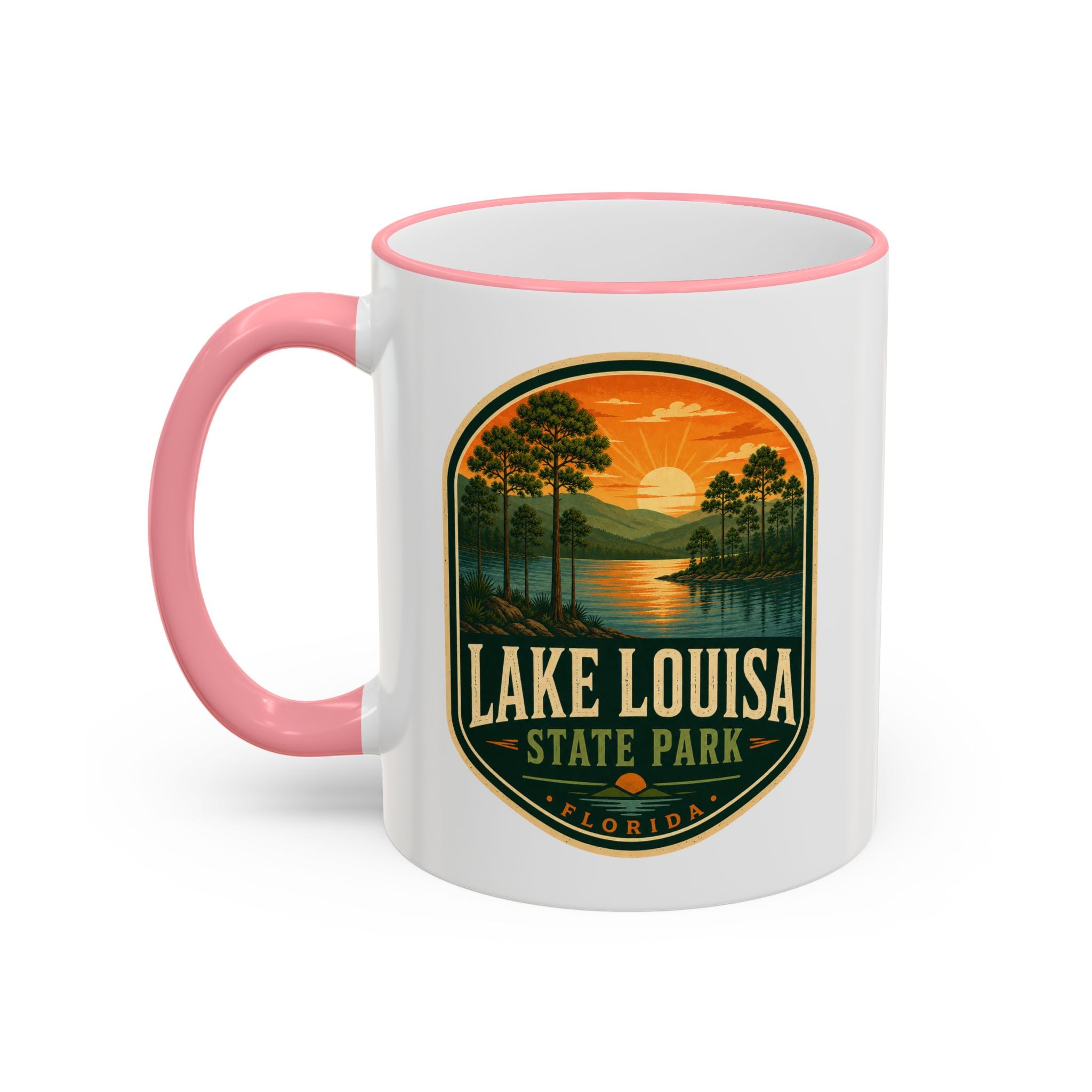 Lake Louisa Sunset Mug — Accent Rim & Handle 11oz/15oz