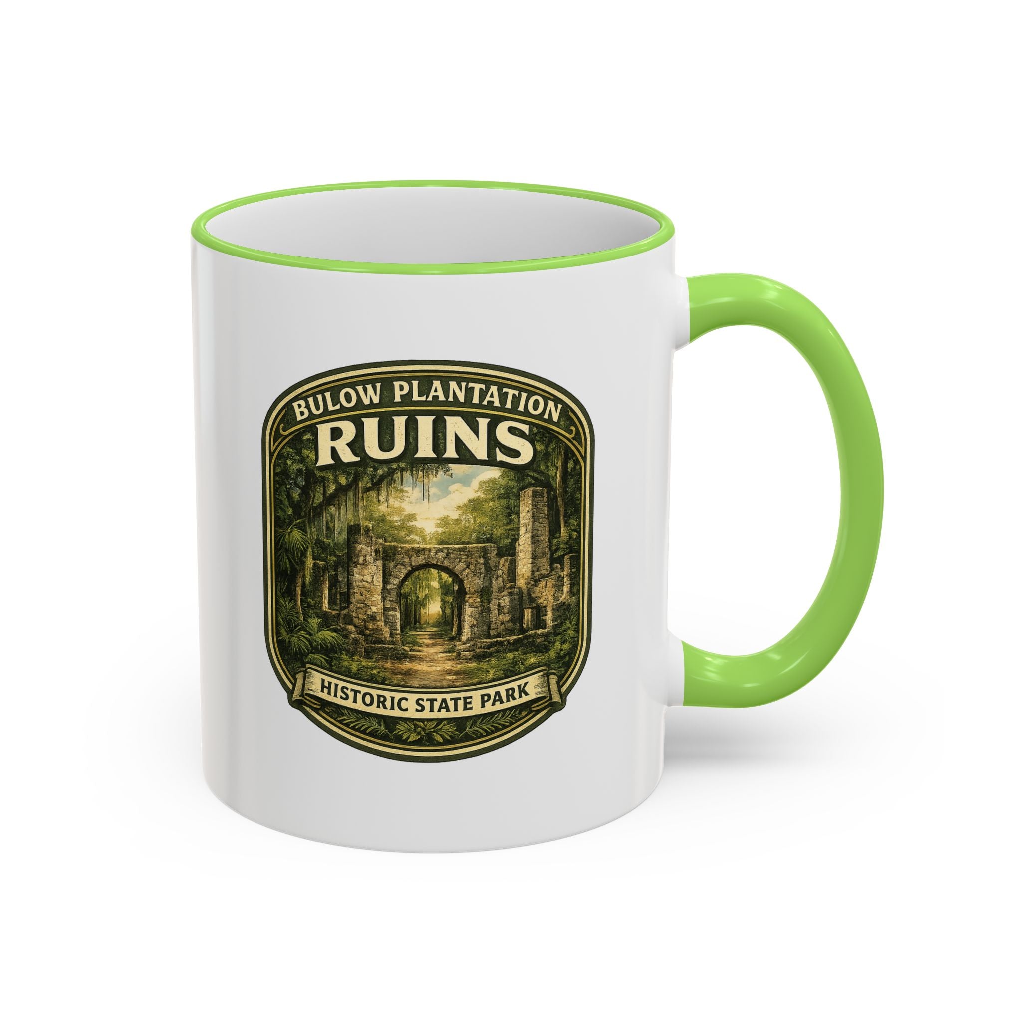 Bulow Ruins Vintage Mug — Accent Rim & Handle 11oz/15oz