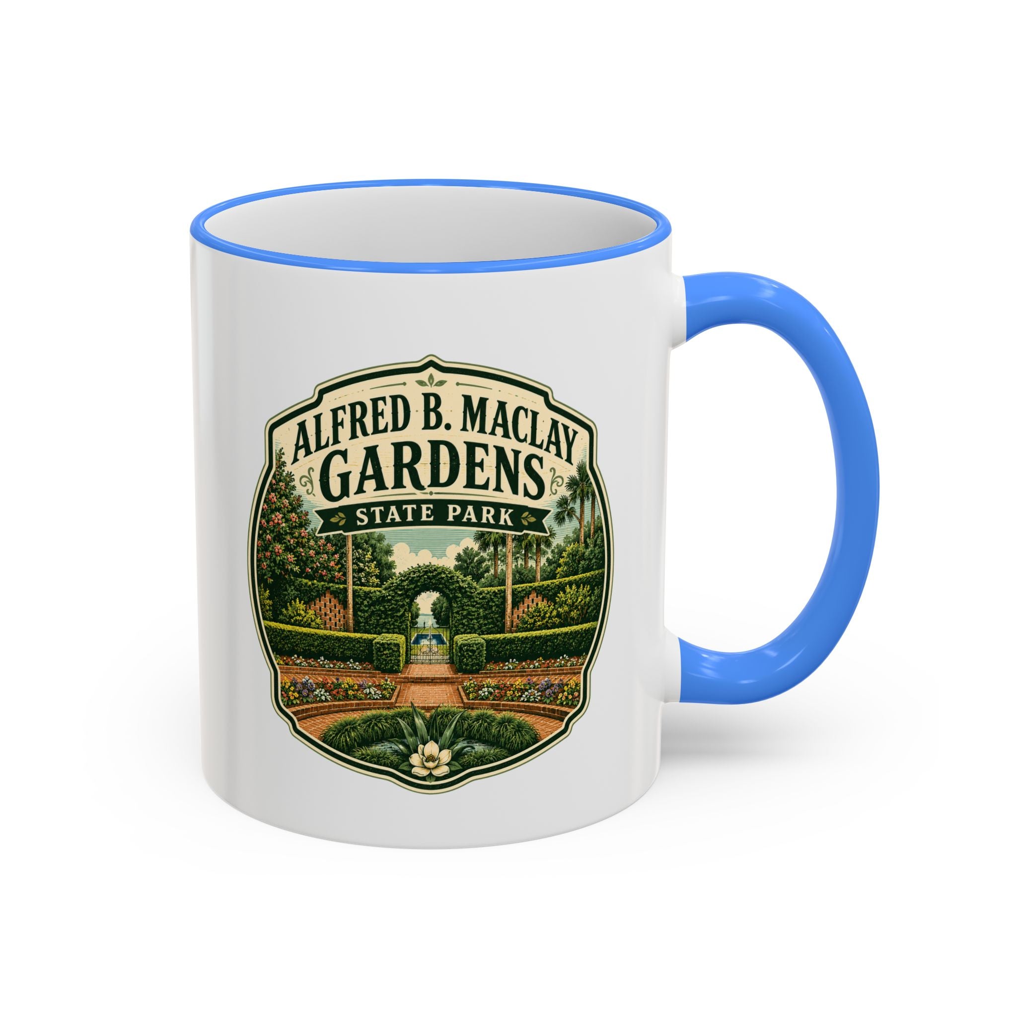 Maclay Gardens Vintage Mug — Accent Rim & Handle 11oz/15oz