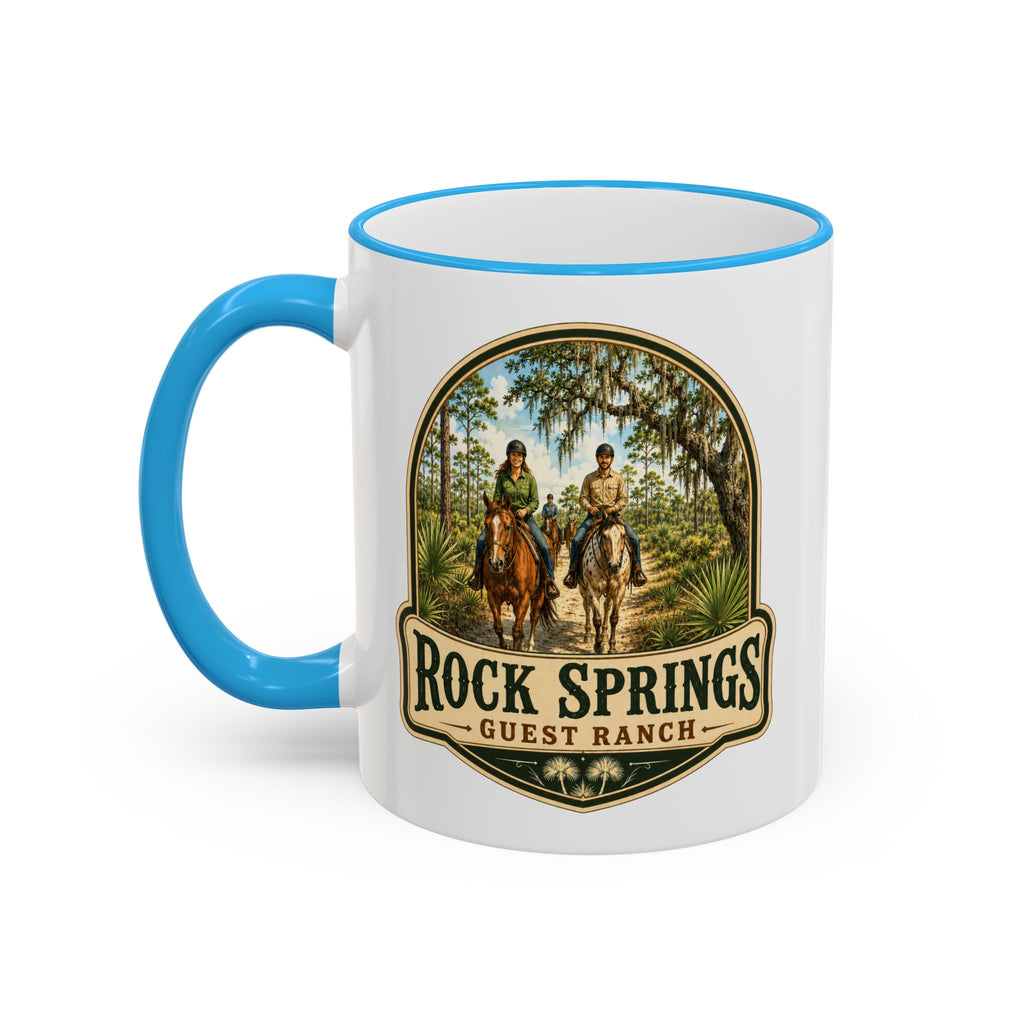 Rock Springs Guest Ranch Vintage Mug — Accent Rim & Handle 11oz/15oz