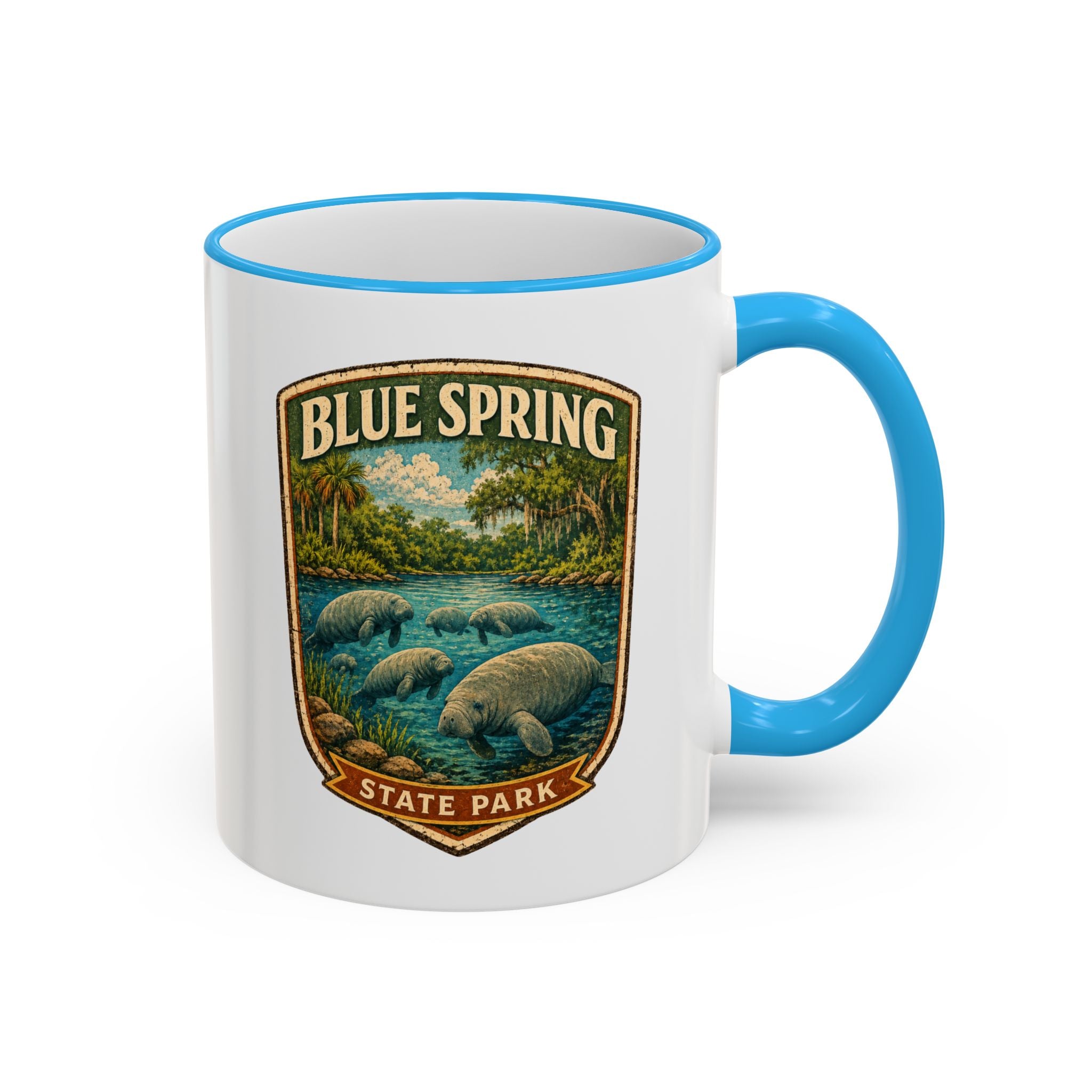 Blue Spring Accent Rim & Handle 11oz/15oz