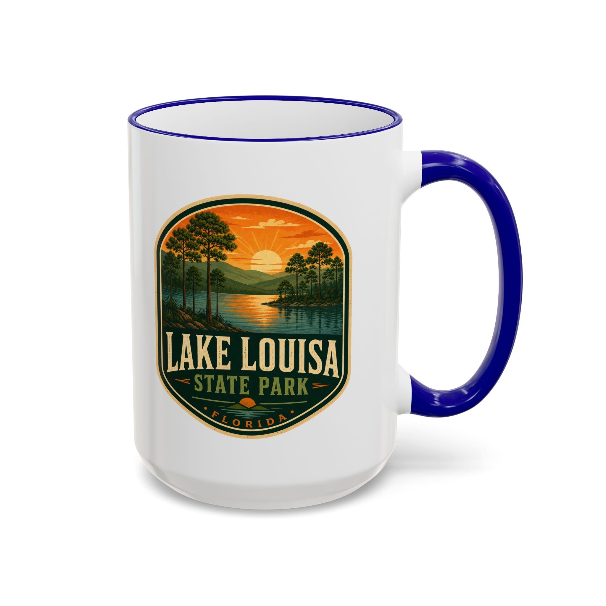 Lake Louisa Sunset Mug — Accent Rim & Handle 11oz/15oz