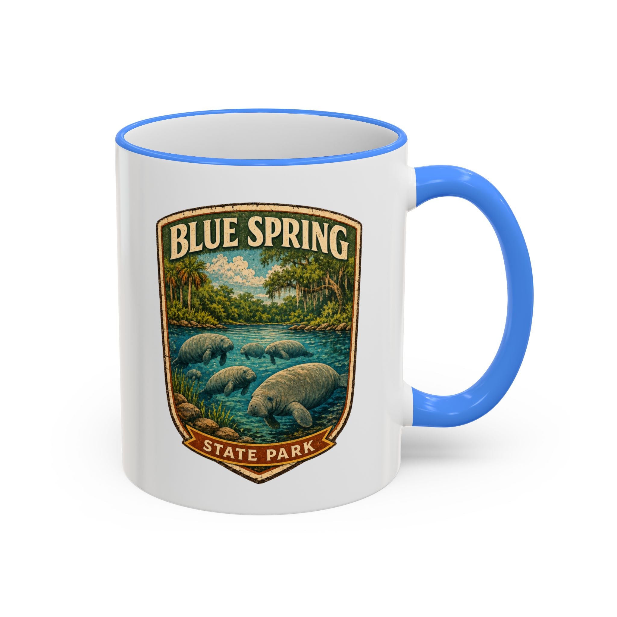 Blue Spring Accent Rim & Handle 11oz/15oz