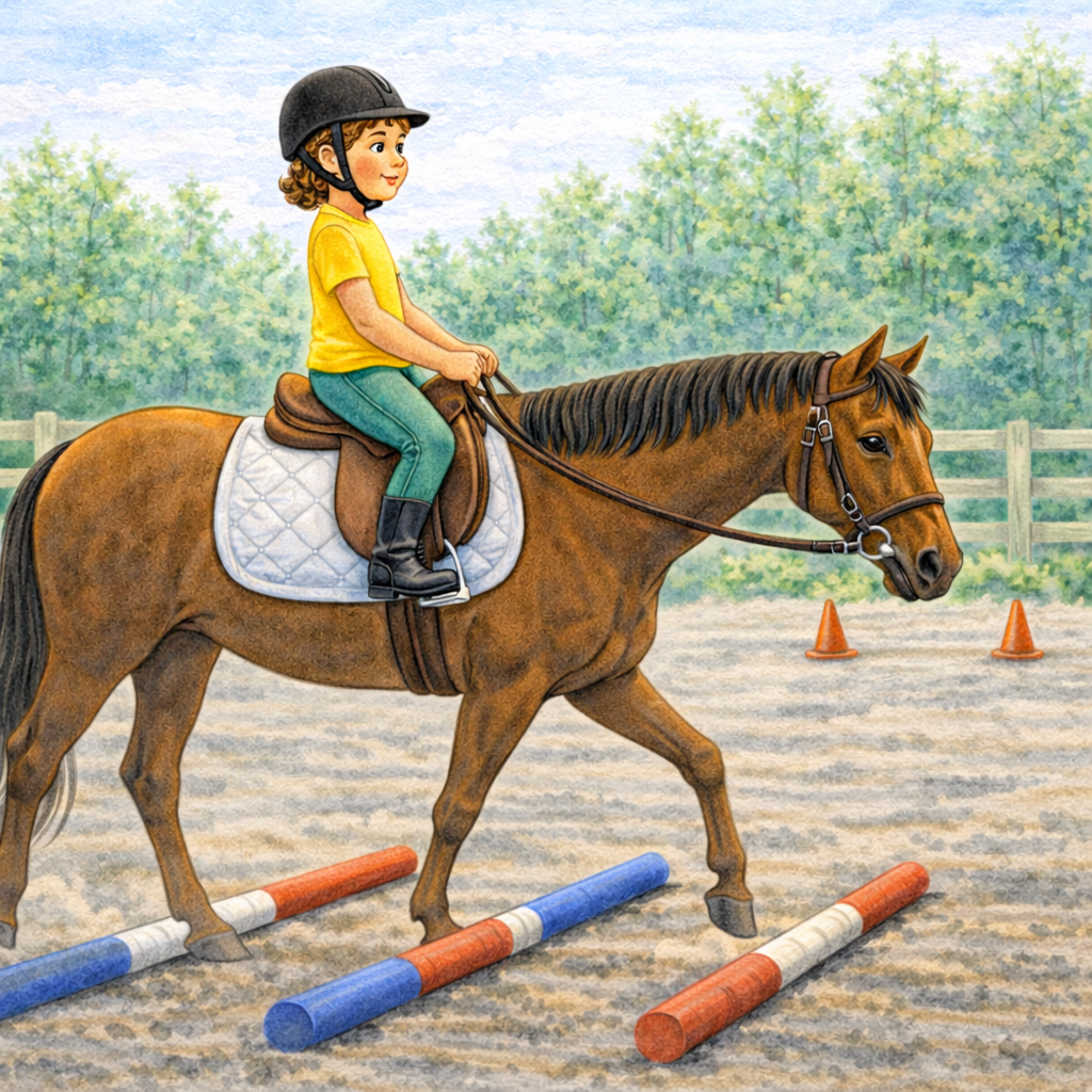 Sunny's First Riding Lesson